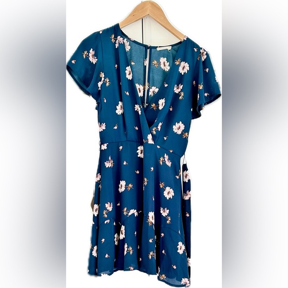 Altar'd State Navy Floral Mini Wrap Dress - Picture 3 of 6